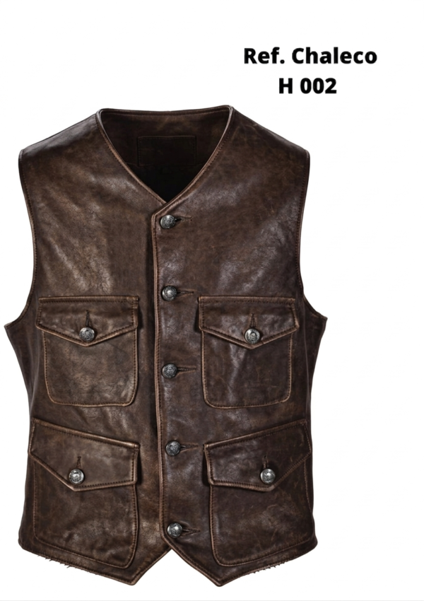CHAL_MO_HO_02 Chaleco Hombre Estilo Safari Bolsillos Multiples