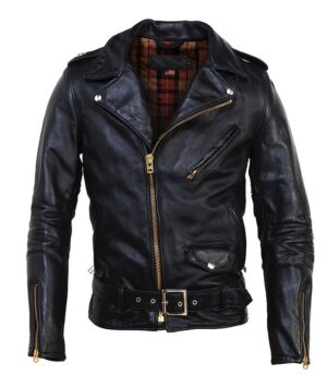 CHAM_NG_HO_15 Chamarra hombre estilo biker, cinturón y bolsillo angular