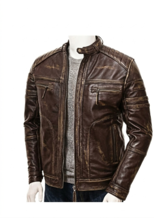 DEG_MO_HO_11 Chaqueta Hombre Estilo Motociclista Bolsillo Sencillo
