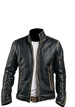 DEG_NG_HO_03 Chaqueta Hombre Estilo Motociclista Degradé Dorado