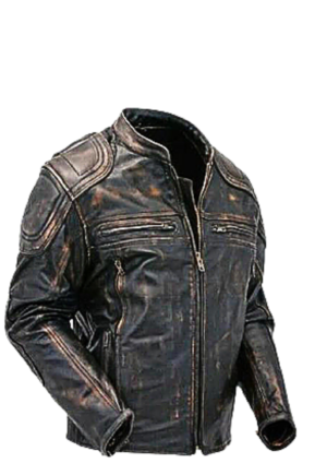 DEG_NG_HO_14 Chaqueta Hombre Estilo Motociclista Paneles Texturizados