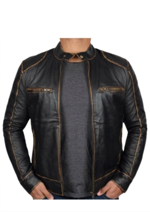 DEG_NG_HO_6 Chaqueta Hombre Estilo Motociclista Degradé Cobre