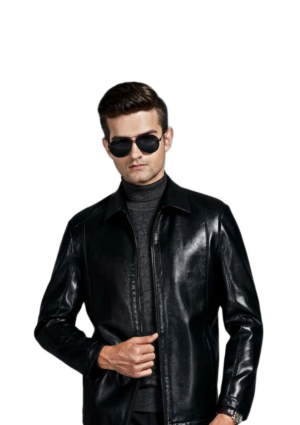 ENC_NG_HO_05 Chaqueta Hombre Estilo Camisera Cuero Encerado