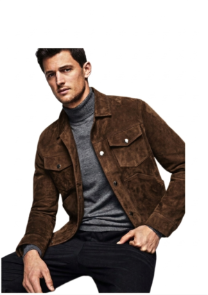 GAM_MO_HO_05 Chaqueta Hombre Estilo Camisera Gamuza Corte Relajado