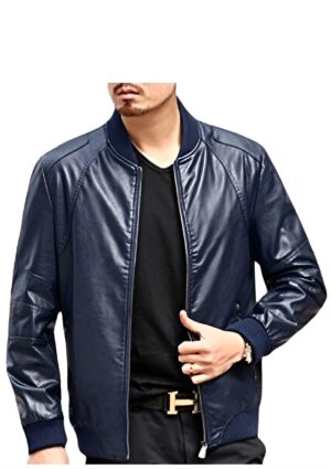 INF_AO_HO_04 Chaqueta informal hombre estilo bomber con cuello tejido