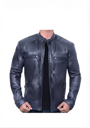 INF_AO_HO_54 Chaqueta casual hombre con múltiples bolsillos frontales y cremalleras