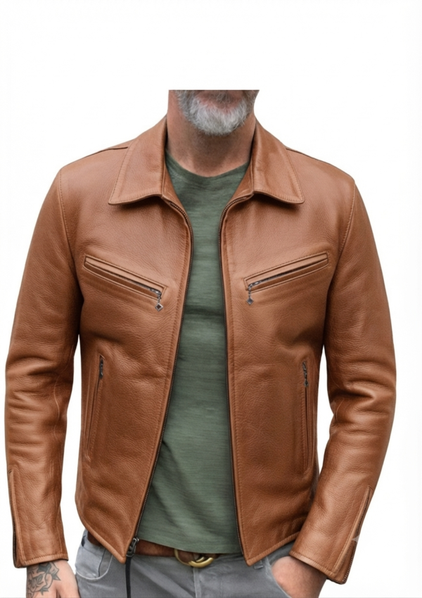 Chaqueta informal hombre con solapa y bolsillos diagonales