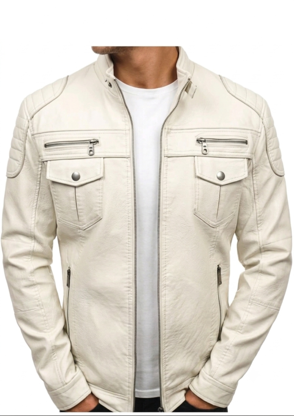 Chaqueta casual hombre con bolsillos de solapa y detalles acolchados