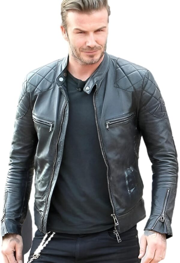 Chaqueta informal hombre estilo biker con hombros acolchados