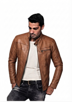 INF_MC_HO_02 Chaqueta casual hombre con hombros pespuntados y cuello mao