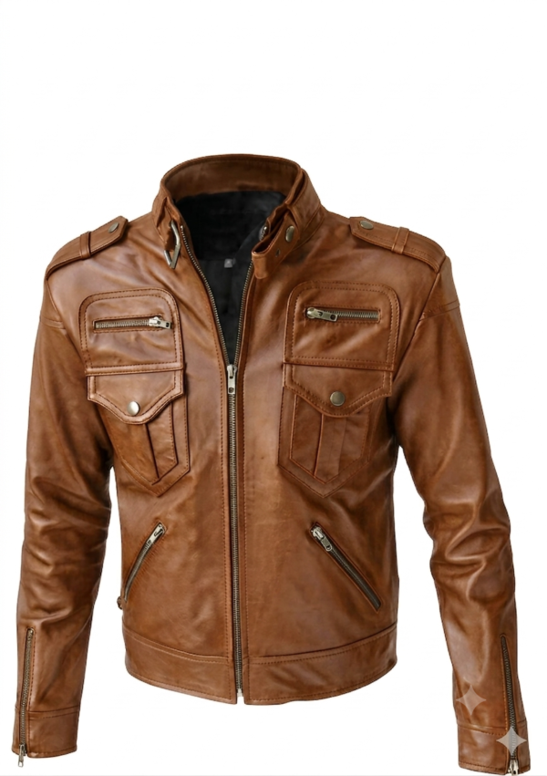Chaqueta informal hombre con múltiples bolsillos y solapas