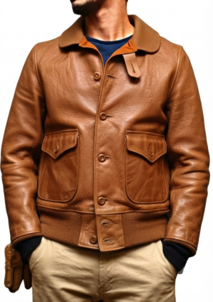 Chaqueta casual hombre con botones frontales y bolsillos de parche