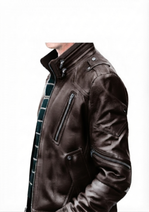 INF_MO_HO_52 Chaqueta casual hombre estilo biker con hombros acolchados