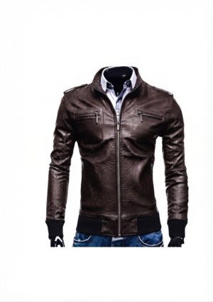 INF_MO_HO_57 Chaqueta informal hombre con cuello alto y bolsillos en el pecho