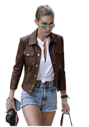 Informal dama cuello camisero con bolsillos frontales y botones