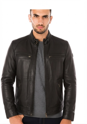 INF_NG_HO_10 Chaqueta casual hombre con cuello alto y hebilla ajustable