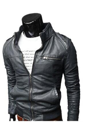INF_NG_HO_11 Chaqueta informal hombre con hombros acolchados y cremallera diagonal