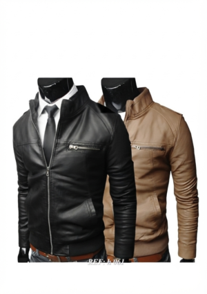 Chaqueta casual hombre con corte ajustado y cierre frontal completo