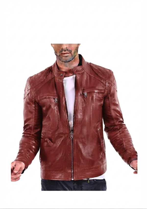 INF_RO_HO_53 Chaqueta informal caballero con hombros acolchados y cremalleras en el pecho