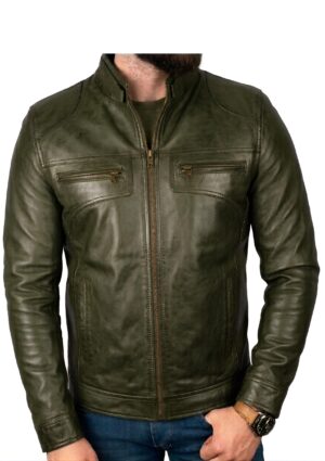 Chaqueta casual hombre con bolsillos dobles superiores con cremallera
