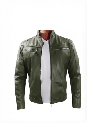 INF_VM_HO_50 Chaqueta informal caballero con bolsillos diagonales con cremallera en el pecho
