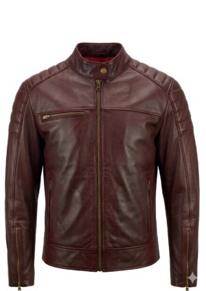 Chaqueta casual hombre con cremalleras en los puños y hombros acolchados