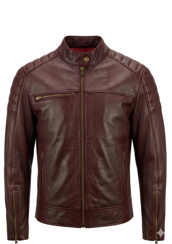 Chaqueta casual hombre con cremalleras en los puños y hombros acolchados