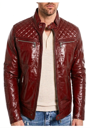 INF_VT_HO_22 Chaqueta informal caballero con diseño acolchado en rombos y bolsillos superiores