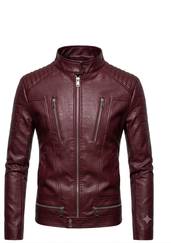 INF_VT_HO_23 Chaqueta casual hombre con cremalleras diagonales en el pecho y cuello alto