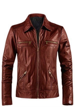 INF_VT_HO_29 Chaqueta informal caballero con solapa clásica y bolsillos superiores con cremallera