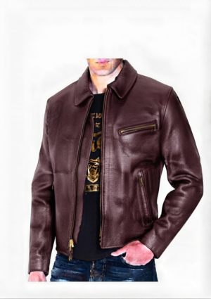 INF_VT_HO_49 Chaqueta casual hombre con solapa clásica y bolsillo diagonal con cremallera en el pecho