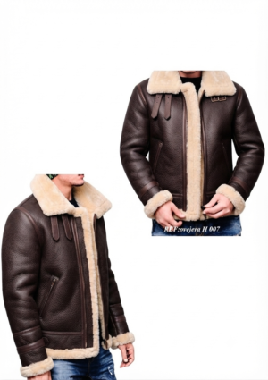 Chaqueta ovejera hombre clásica con hebillas en el cuello