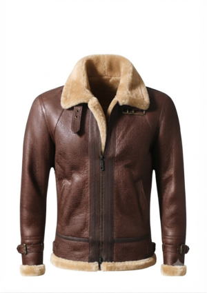 Chaqueta ovejera hombre cremallera central y tiras de ajuste