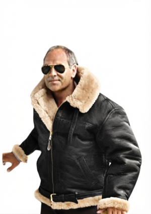 Chaqueta ovejera hombre estilo aviador clásico