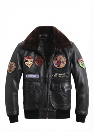 OVE_NG_HO_44 Chaqueta ovejera hombre estilo aviador, bolsillos frontales