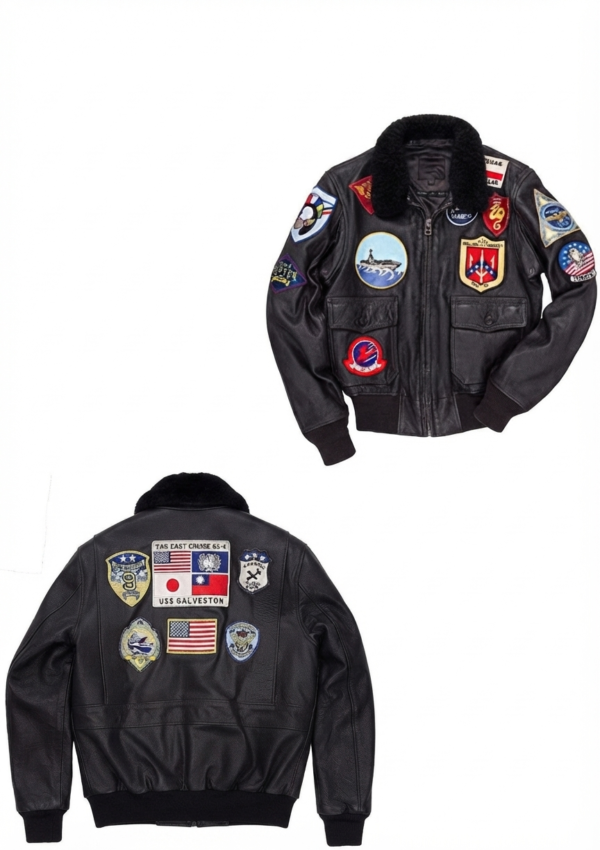 OVE_NG_HO_45 Chaqueta ovejera hombre estilo aviador con parches